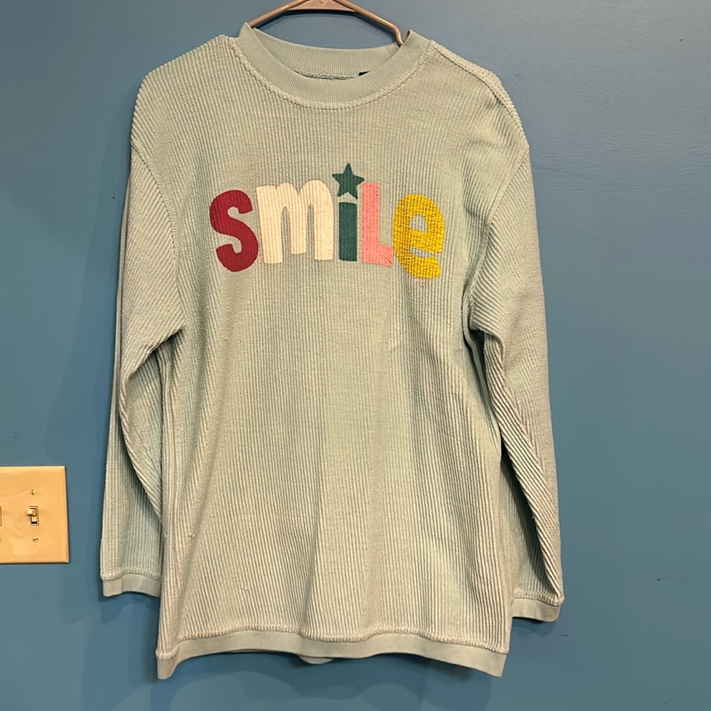 Smile corded sweatshirt size Large